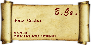 Bősz Csaba névjegykártya