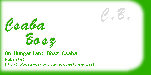 csaba bosz business card